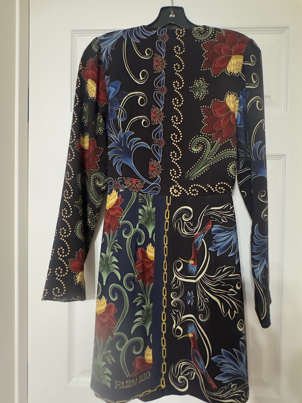 FARM Rio x Anthropologie mixed arabesque scarves wrap mini dress - Picture 3 of 6